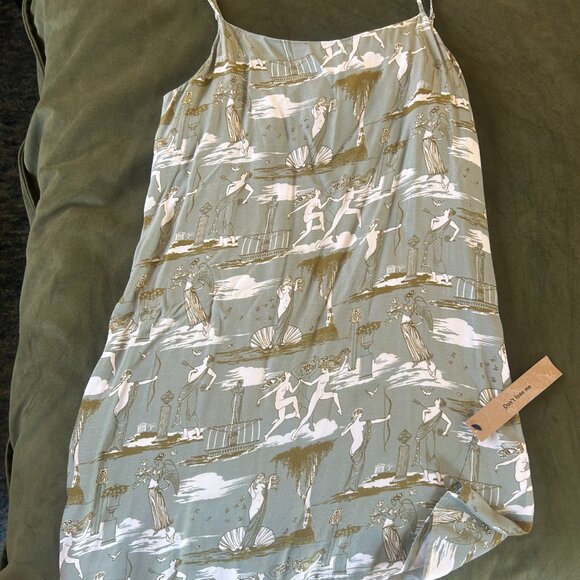 Greek Motif Green Mini Dress - Picture 4 of 5